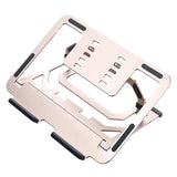 Foldable Aluminum Laptop Stand for Desktop Cooling - Elegant Silver