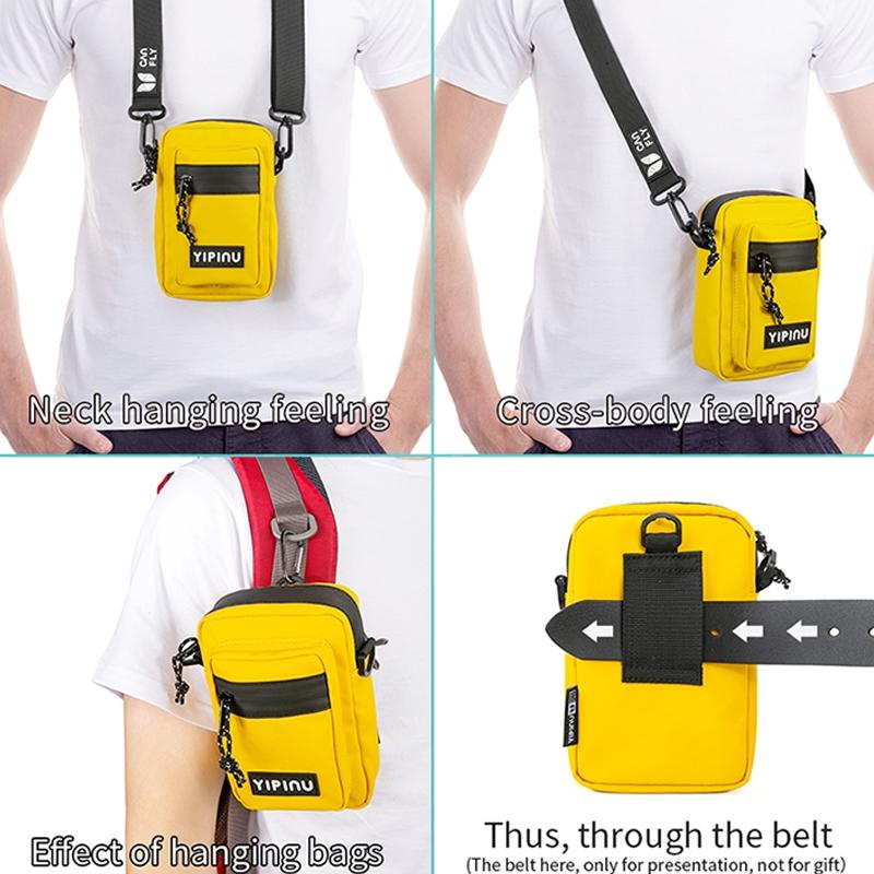 Stylish Single Shoulder Phone Bag For Students - Black