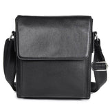 Rustic Leather Men Shoulder Bag - Black
