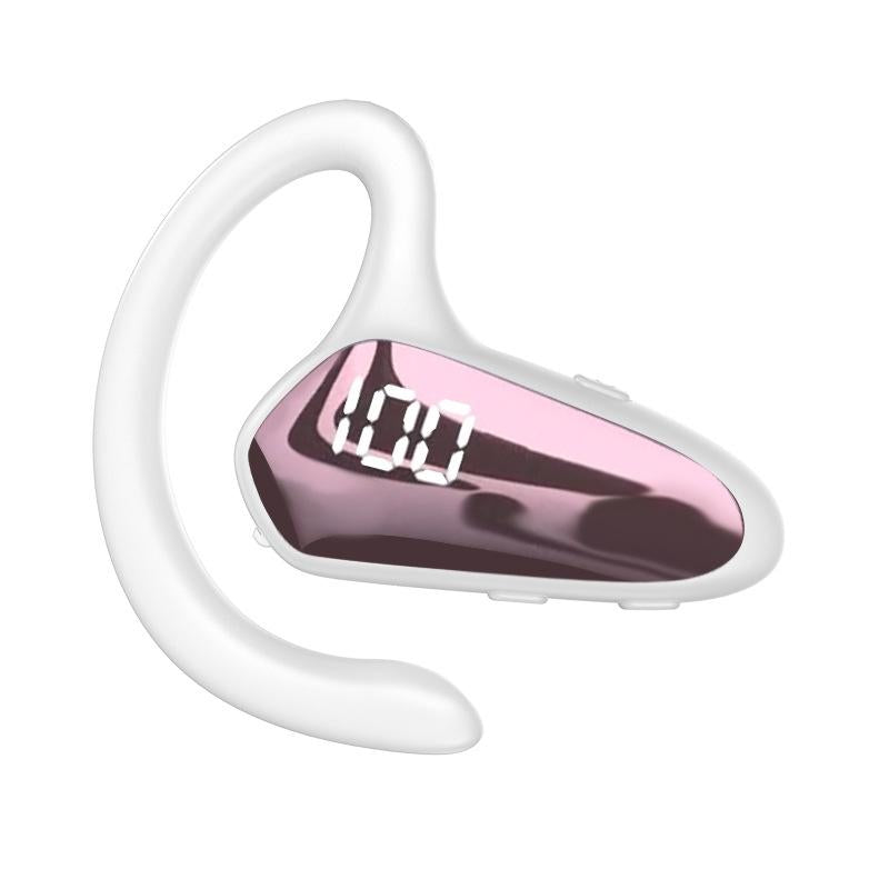 Digital Display Hanging Ear Bone Conduction Bluetooth Headset - Yx02 - Black
