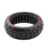 Universal 8.5 Electric Scooter Tire with 56 Card Slot - Off-road Red Line - Side View
