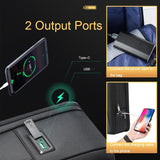Usb Charging Anti-theft Business Backpack - Black - Rear View
