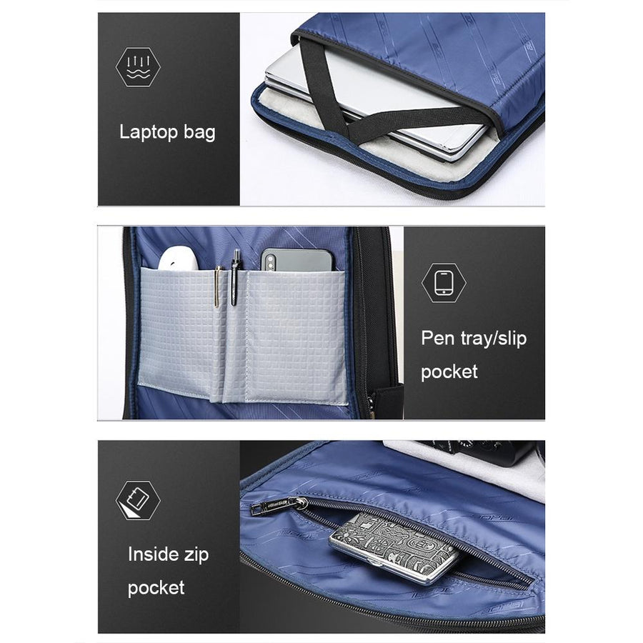 Usb Charging Anti-theft Business Backpack - Black