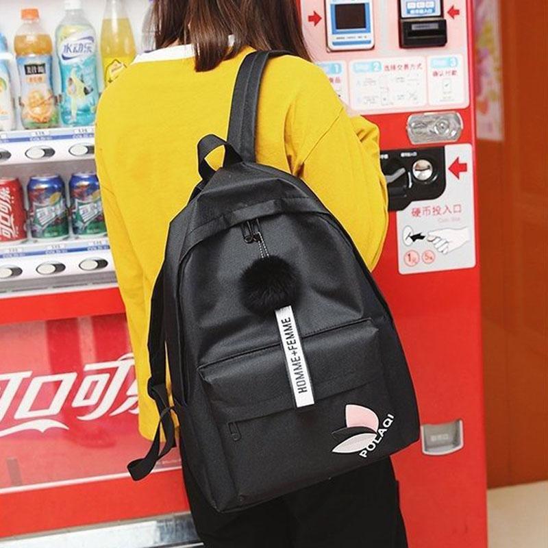 Student Canvas Backpack - Light Grey