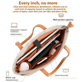 Large Capacity Laptop Tote For Women - Black - Rear View