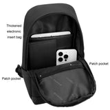 Waterproof Men Chest Bag Multifunctional Shoulder Crossbody For Riding And Casual Use - Black - Low Angle