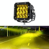 35W / 4000Lm / 6000K / Dc 9 - 30V Car 5 Inch Square Work Light - White - Top-Down View