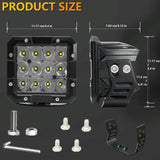 35W / 4000Lm / 6000K / Dc 9 - 30V Car 5 Inch Square Work Light - White - Extra Image