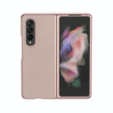 For Samsung Galaxy Z Fold4 5G Leather Folding Phone Case - Electroplated Finish - Black