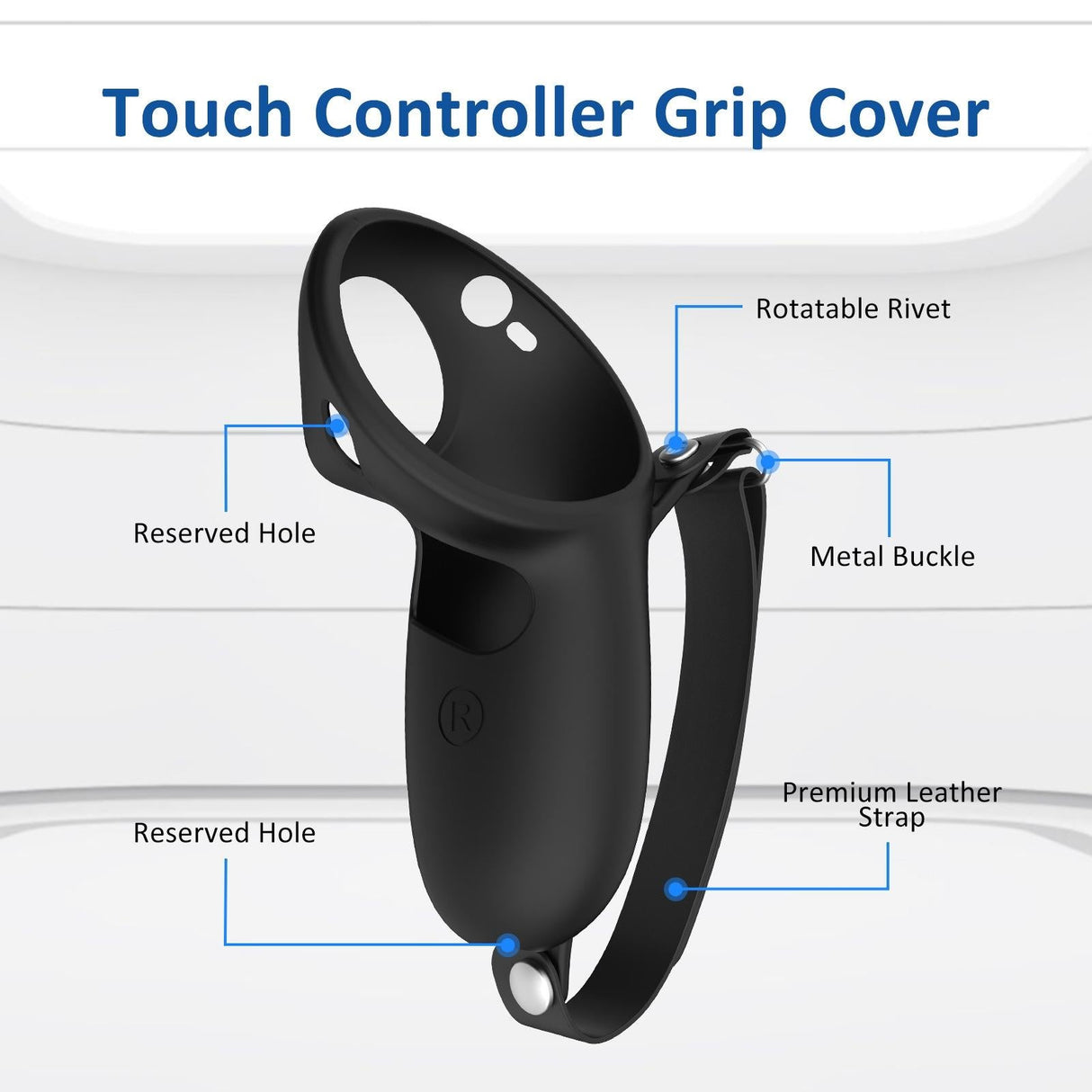 Pair of Silicone Vr Handle Cases for Meta Quest Pro - Black