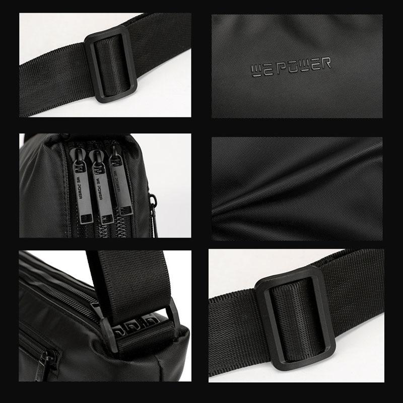 Lightweight Men Shoulder Bag For Commuting - Black