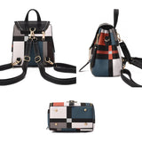 Stylish Ladies Leather Backpack - Soft Pu Material - White - 45-Degree Angle