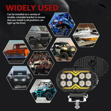 5.5 Inch Elliptical Hybrid Luminous Seagull Angel Eye Car Work Light - Rear View