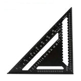 Woodworking Square Layout Gauge - Angle Ruler Measuring Tool - 7 Inch Black Metric - Front View