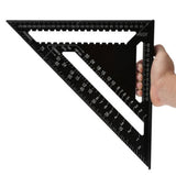 Woodworking Square Layout Gauge - Angle Ruler Measuring Tool - 7 Inch Black Metric - 45-Degree Angle