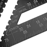 Woodworking Square Layout Gauge - Angle Ruler Measuring Tool - 7 Inch Black Metric - Close-Up Angle
