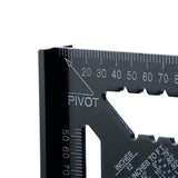 Woodworking Square Layout Gauge - Angle Ruler Measuring Tool - 7 Inch Black Metric - Low Angle