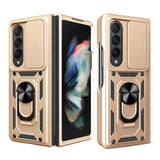For Samsung Galaxy Z Fold4 5G Tpu Pc Case With Sliding Camera Cover - Silver - Front View