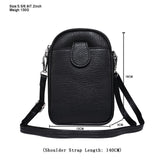 Litchi Texture Phone Crossbody Bag Leather Case For 5.5 Inch - 7.2 Inch Phones - Blue - Top-Down View