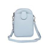 Litchi Texture Phone Crossbody Bag Leather Case For 5.5 Inch - 7.2 Inch Phones - Blue