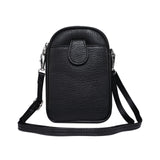 Litchi Texture Phone Crossbody Bag Leather Case For 5.5 Inch - 7.2 Inch Phones - Blue - Front View