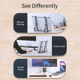 Vertical Laptop Storage Holder - Grey Multi-functional - Top-Down View