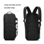 Waterproof Fitness Backpack For Swimming And Travel - Black Bottom White Word