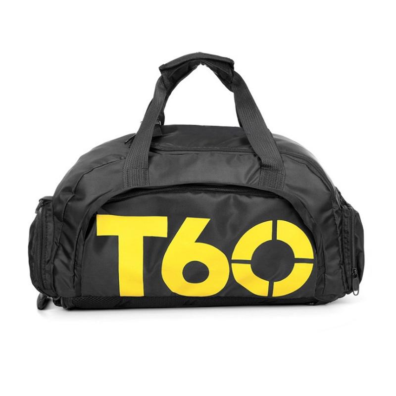 Waterproof Fitness Backpack For Swimming And Travel - Black Bottom White Word