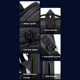 Waterproof Expandable Laptop Backpack With Usb Port - Black - Top-Down View
