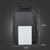 Waterproof Expandable Laptop Backpack With Usb Port - Black - Close-Up Angle