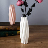 Set of 3 Creative Plastic Camellia Vases for Wet and Dry Decor - Milk White - Extra Image