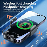 Touch-sensing Car Vent Wireless Charger Holder - X12 - Black - Side View