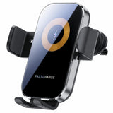 Touch-sensing Car Vent Wireless Charger Holder - X12 - Black - Extra Image