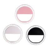 Ring-shaped Selfie Light for Live Photography - Led Flashlight - White - Front View