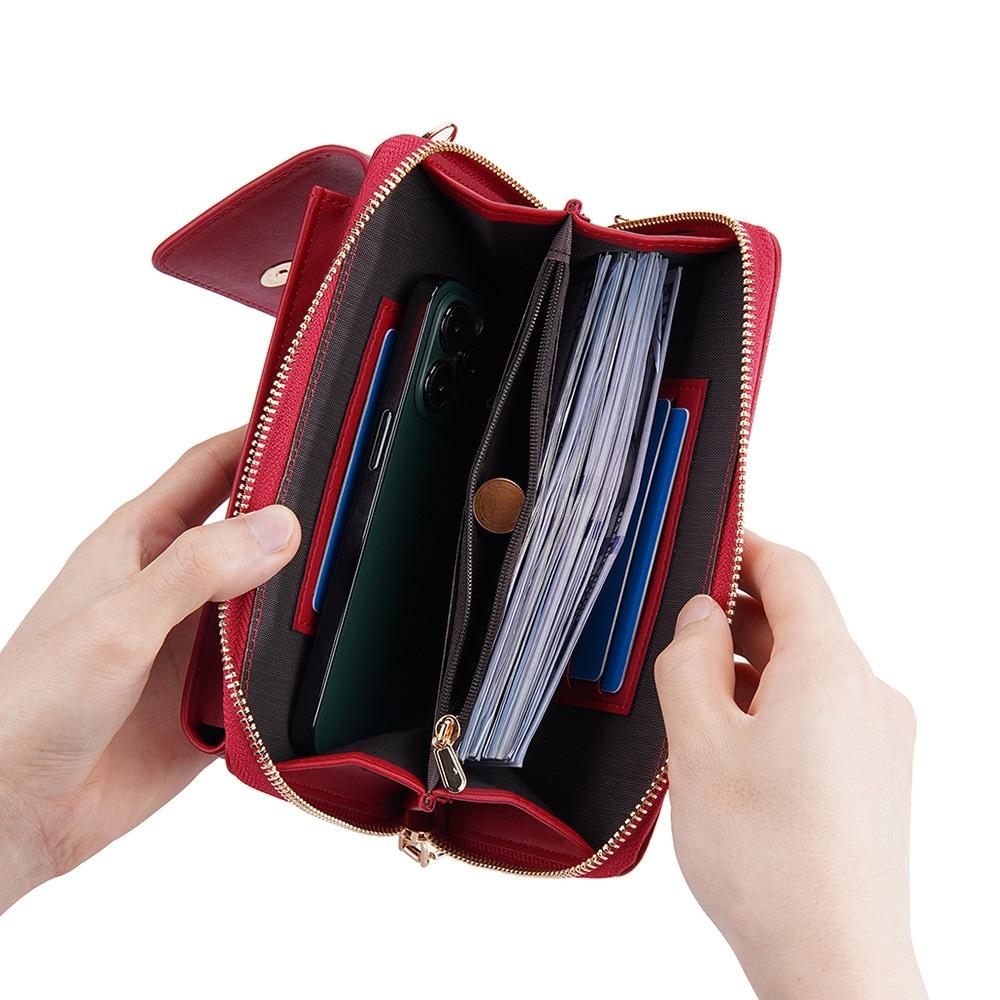 Adjustable Crossbody Phone Bag With Multi Card Slots - Black