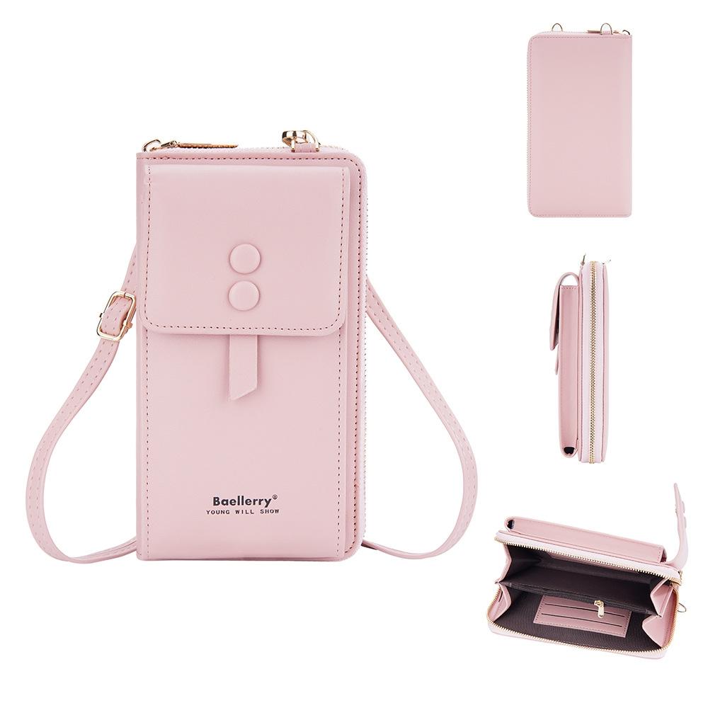 Adjustable Crossbody Phone Bag With Multi Card Slots - Black