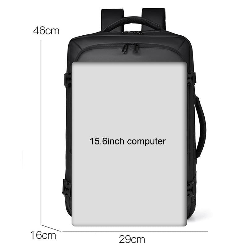 Expandable Double Shoulder Backpack For Business Or Casual Use - Black