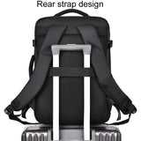 Expandable Double Shoulder Backpack For Business Or Casual Use - Black - Low Angle