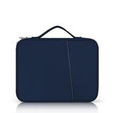 Leather Portable Bag with Cloth Texture - Blue