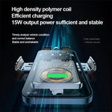 Wireless Car Charger with Infrared Sensor and Aluminum Bracket - Transparent Black - Rear View