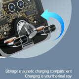 Wireless Car Charger with Infrared Sensor and Aluminum Bracket - Transparent Black - Close-Up Angle