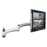 White Dual-section Telescopic Monitor Stand - Wall-mounted - Front View