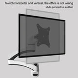White Dual-section Telescopic Monitor Stand - Wall-mounted - Close-Up Angle