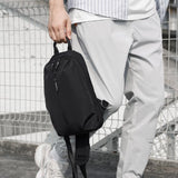 Adjustable Oxford Chest Bag For Men With Glasses Hang Belt Black - 45-Degree Angle