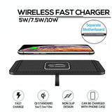 15w Car Wireless Charger with Anti-skid Mats and 1m Usb Cable - Black