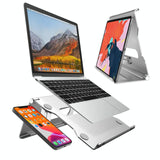 Foldable Laptop Stand - Aluminum Alloy Silver - Front View