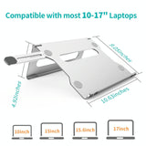 Foldable Laptop Stand - Aluminum Alloy Silver - Side View