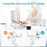 Foldable Laptop Stand - Aluminum Alloy Silver - Close-Up Angle