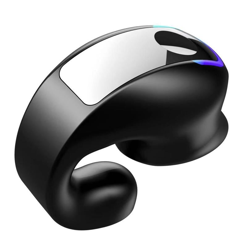 Lightweight Waterproof Bluetooth Earphone with Clip - Single-ear - Black