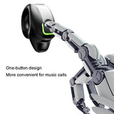 Lightweight Waterproof Bluetooth Earphone with Clip - Single-ear - Black - 45-Degree Angle